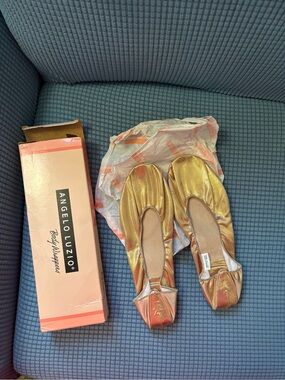 Gold Metallic Ballet Flats - Women's Slip-On